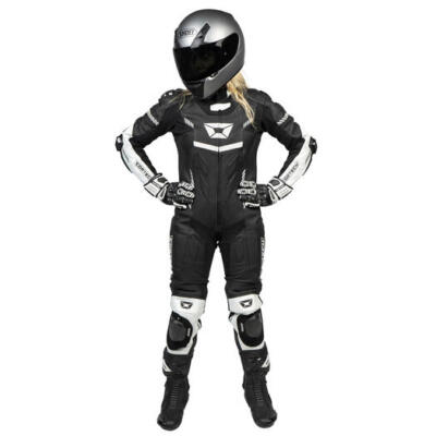 Cortech Women's Revo Sport Air 1 Piece Leather Suit Black/White SML