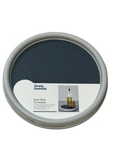 Lazy Susan Turntable Simply Essential 9-Inch Non-Skid Organizer Gray LOT OF 2