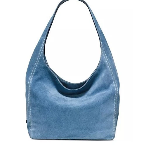 NWT MICHAEL KORS Lena Blue Suede Shoulder Bag