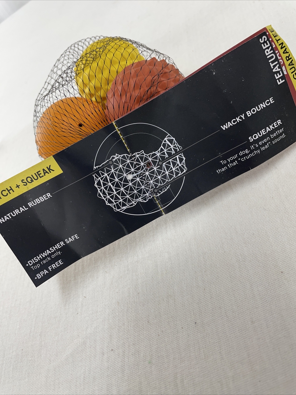 Bark Box Fall Balls Dog Toys Spiky Rubber Squeaky Super Chewer 3-Pack Small 0-20
