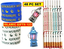 Ramadan Pencils Wristbands Ramadan Lantern(48 Pcs)Islamic Gifts Eid Decor Muslim