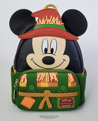 🚦Loungefly Disney Mickey Mouse Scarecrow Mini Backpack Exclusive New! 