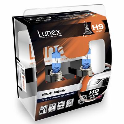 2x Lunex NIGHT VISION H9 Scheinwerferlampen 12V 65W PGJ19-5 3600K