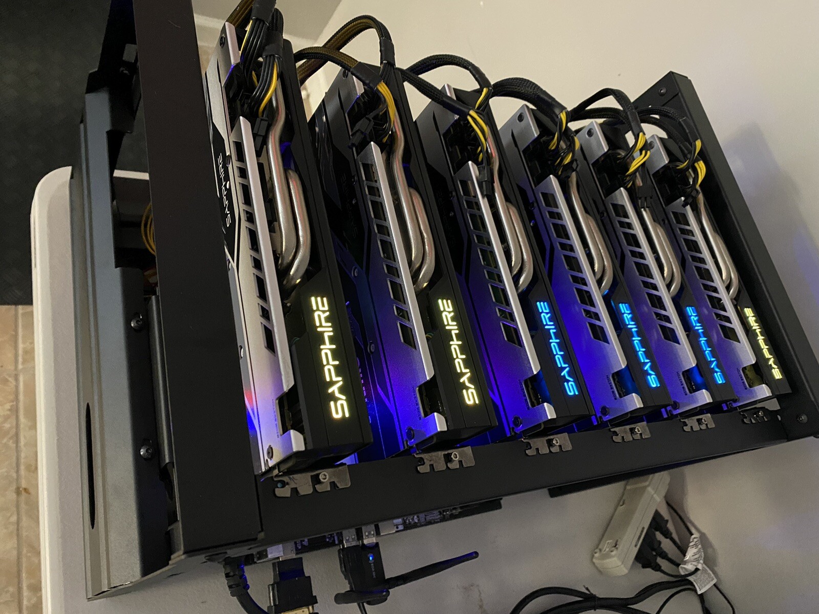 6x Gpu Starter Crypto AMD 6x GPU Dual Mining Rig ETC+ERG/NEOX/ETHW/RVN/NOVO ...