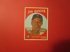 1959   TOPPS#386  JIM  DELSING SENATORS      EX+/EXMT