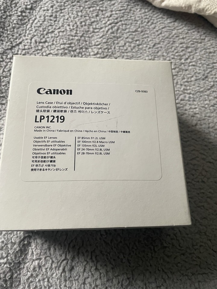 Canon LP1219 Genuine Soft Lens Pouch Case Grey/Black Drawstring Bag ...