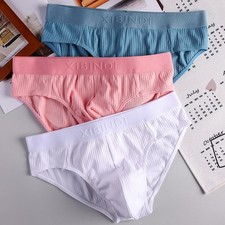 Men's Cotton Knickers Briefs Underwear Large Pouch Bikini Panties Underpants US