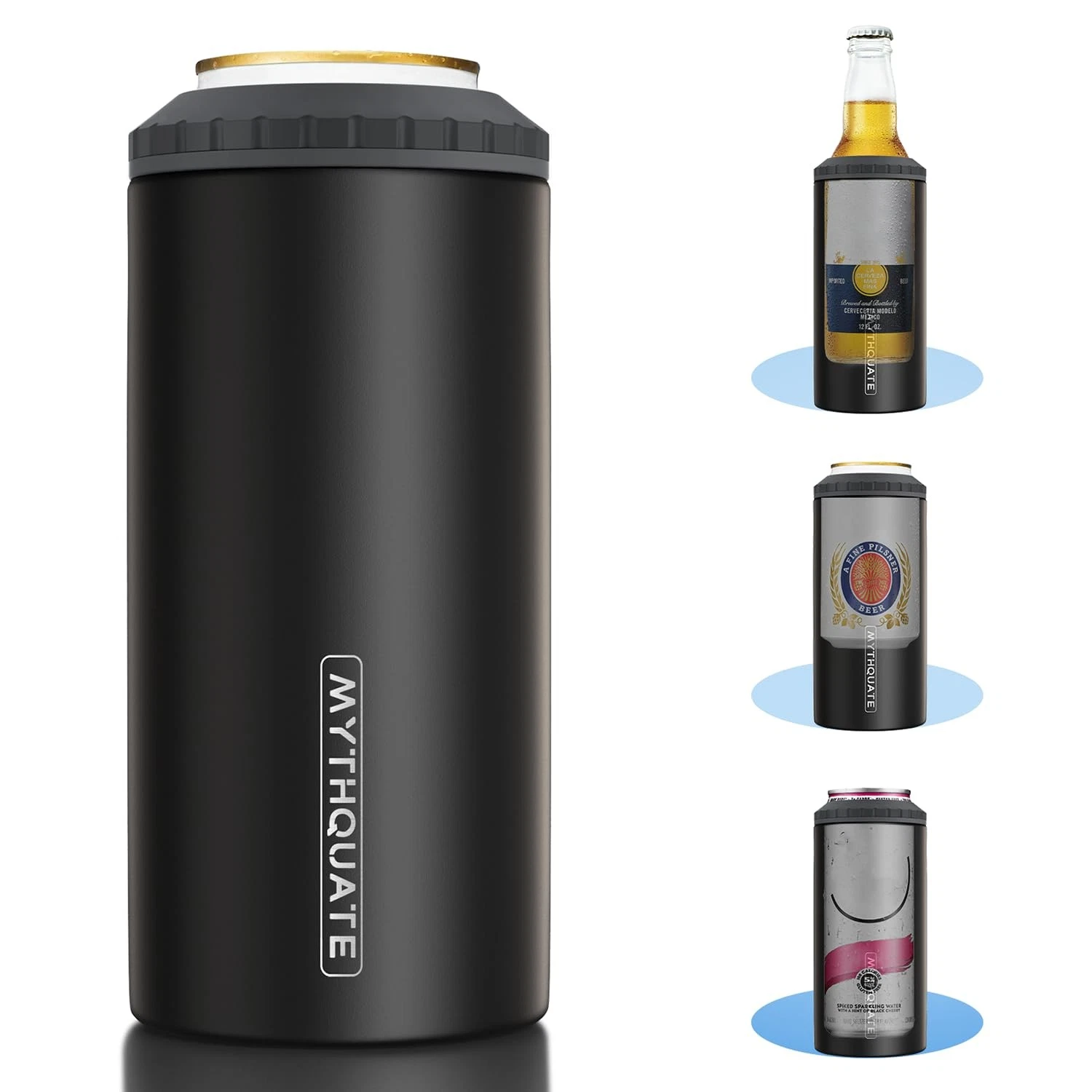 Slim Can Cooler for 12 OZ Skinny Can, Regular Can & Beer Bottle - Keeps Cold