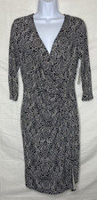 Laundry By Design (Sz 10) Black & White Long Sleeve Sexy Dress