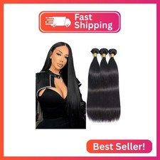 28 30 32 Inch Straight Human Hair Bundles Natural Black Straight Bundles Unproce