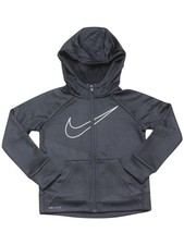 Nike Little Boy's Zip-Up Hoodie Pixel Swoosh Sweatshirt Anthracite Sz: 6 86E322