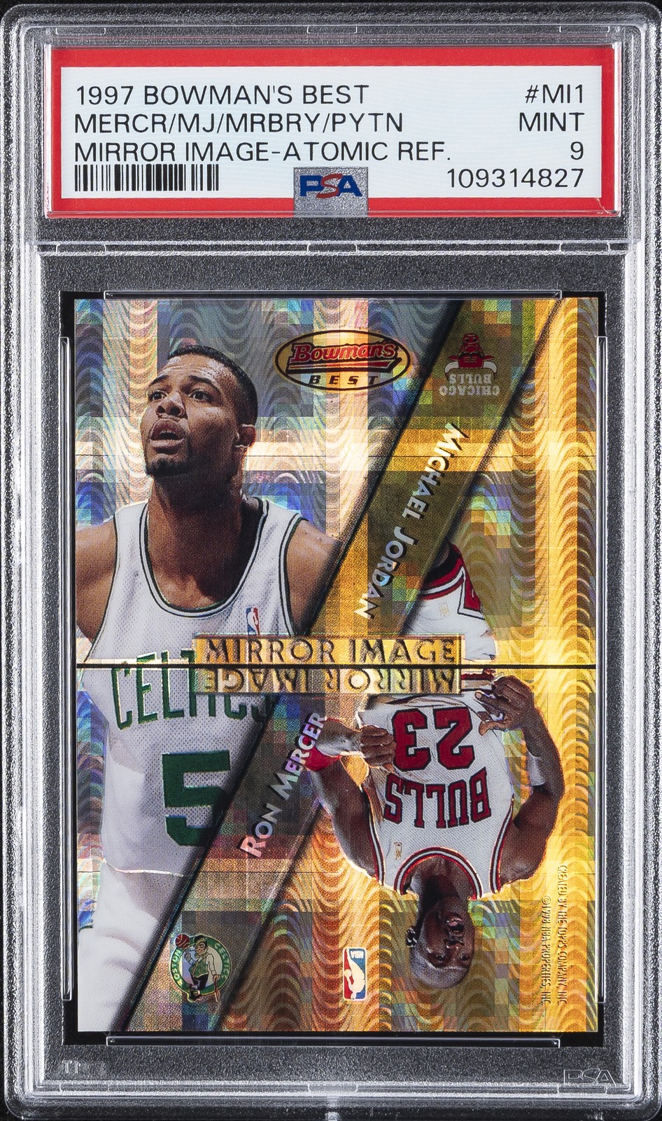 1997 #MI1 GARY PAYTON/MICHAEL JORDAN/RON MERCER/STEPHON MARBURY PSA 9 - Main Image