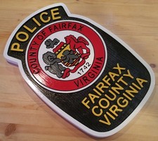 Police Fairfax County Virginia 3D routed wood patch plaque sign Custom