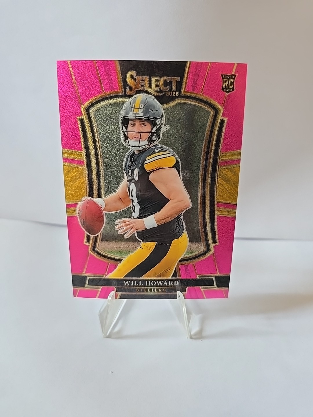 Will Howard 2025 Select Pink Glitter /15  Premier Level Steelers Rookie RARE 🔥