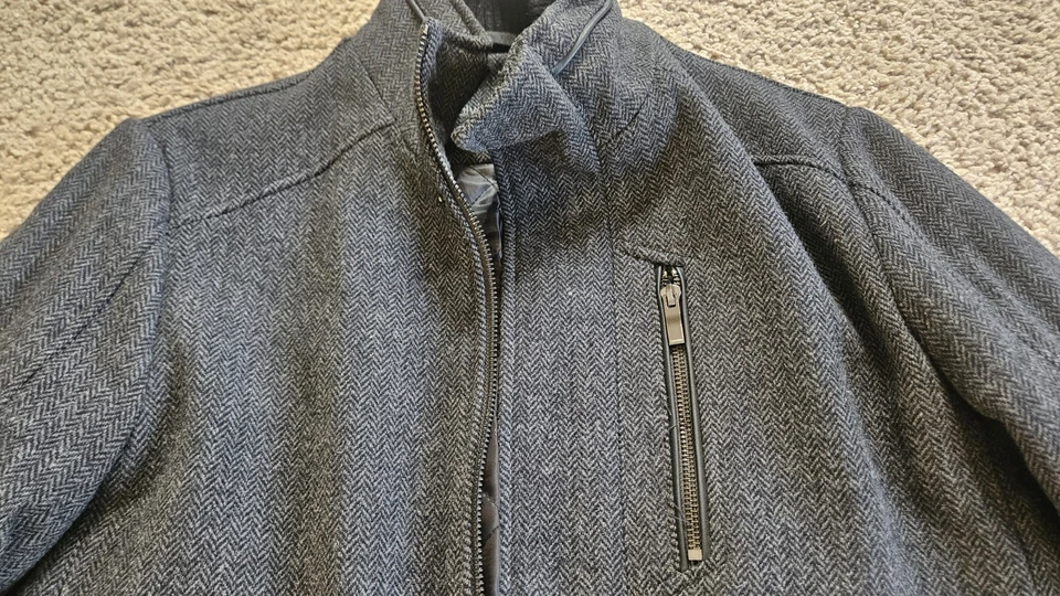 Calvin Klein Men's S Charcoal / Gray Wool Overcoat Excellent - Image 3 of 4