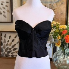Dominique black strapless bustier/corset top in size 38D