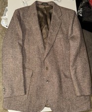 Imperial by Haggar Men's Vintage Wool Houndstooth Sport Coat Blazer 46L
