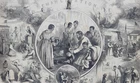 Emancipation  by Thomas Nast  vignettes of slavery + freedom lg vtg print 1863