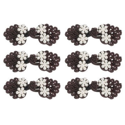 6 Pairs 60x25mm Knot Frog Buttons, Sewing Buttons Fasteners (Coffee)