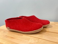 Glerups Shoe Red Slipper with Leather bottom EU Size 39