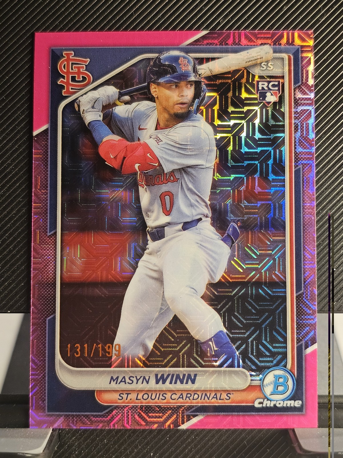 2024 Bowman Chrome - Masyn Winn #61 Pink Mojo Refractor /199 (RC)