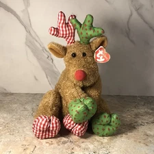 TY CLASSIC CHESTNUTS THE CHRISTMAS REINDEER FLOPPY PLUSH ANIMAL CIRCA 2000