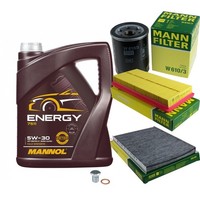 Mann Inspektionspaket Filterset 5L Mannol Energy 5W-30 FüR Fiat Stilo 1.4 16V