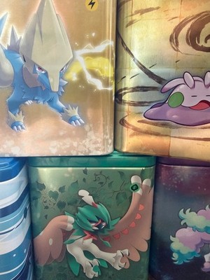 pokemon card tins ebay Pokmon Lot Of 3 Card Tins 33 Cards Each Tin (j)