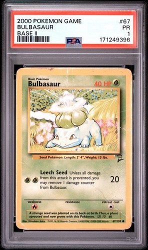 Bulbasaur graded PSA 1 for sale on eBay