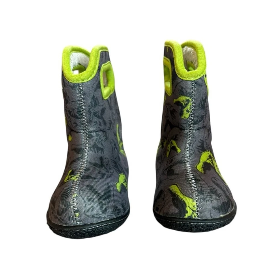 Bogs Cool Dino Print Boots Baby Size 4 Gray and Green - Image 3 of 4