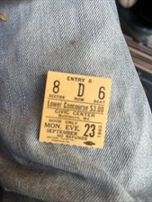 John F Kennedy Gave Speech On Civil Rights - Ticket Stub. Balto Civic Cntr 1963