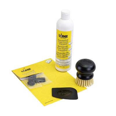 Lodge Enameled Cast Iron Ceramic Stoneware Cleaner Care Kit - Set Includes 11Oz