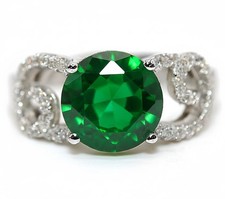 3CT Treated Emerald  Topaz 925 Genuine Sterling Silver Ring Jewelry Sz 7 MK6-8
