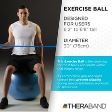 Thera-Band Exercise Ball Giant Bouncing Aerobics Cardio Blue 6'2" to 6-8" NEW