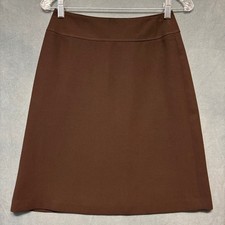 Vintage Handmade Nylon Lined Skirt A Line Chocolate Brown Office Vixen 80s Work