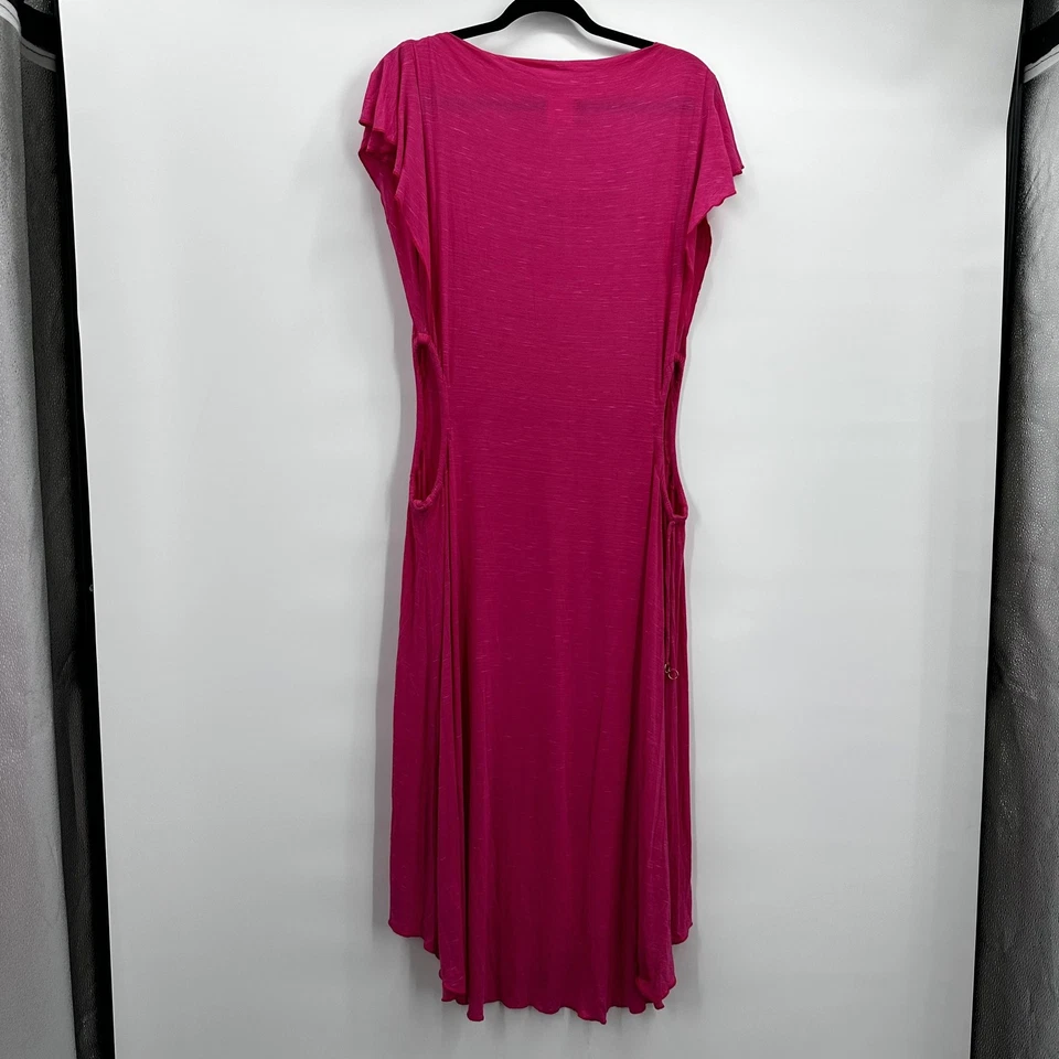 Betsey Johnson Swim Cover Up Womens Medium Large Pink Drape Maxi Dress Ruched - Image 4 of 4