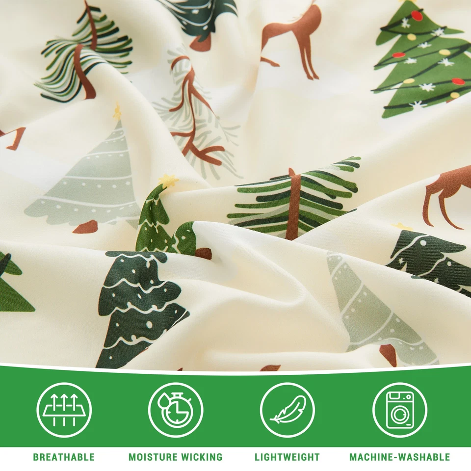 GOGREEN Luxury Christmas Duvet Cover Printed, Breathable Microfiber Bedding Set - Image 4 of 4