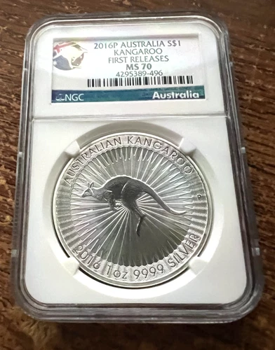 2016P Australia Kangaroo Silver Coin NGC MS70 Cert# 4295389-496 (First Releases)