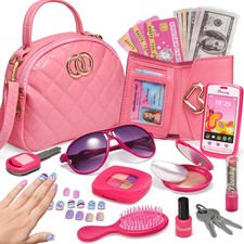 Little Girls Purse, Pretend Play Makeup Kit for Toddler 3-5 4-6, Kids Purses ...