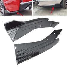 2x Car Rear Bumper Lip Side Splitter Diffuser Spoiler Body Kit Carbon Fiber Look