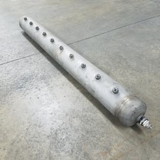 Approximately 65" Overall Length SS Tank, 1-1/2" NPT Ends w/ (10) 1/2" Ports