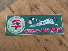 Vintage Keen Kutter Tools Metal Sign Axe Saw Advertisement AAA Sign Co. 1980s