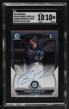 2023 Bowman Chrome Prospect Refractor /499 Robert Perez Jr SGC 10 GEM Auto 09an