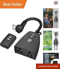 Wireless Outdoor Remote Control Outlet Weatherproof Power Strip Indoor 15A