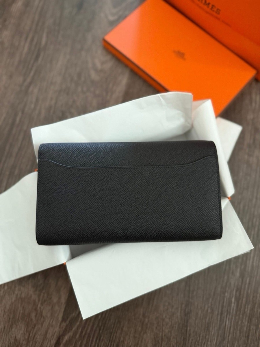 NEW! 2025 Hermès Constance 🖤Wallet To Go Noir Epsom🖤Leather