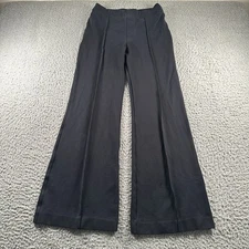 Spanx Pants Womens M Black Flare Wide Leg Pull On Ponte Front Seamed Stretch