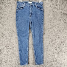 H M Jeans Womens 14 Blue Stretch Denim Skinny