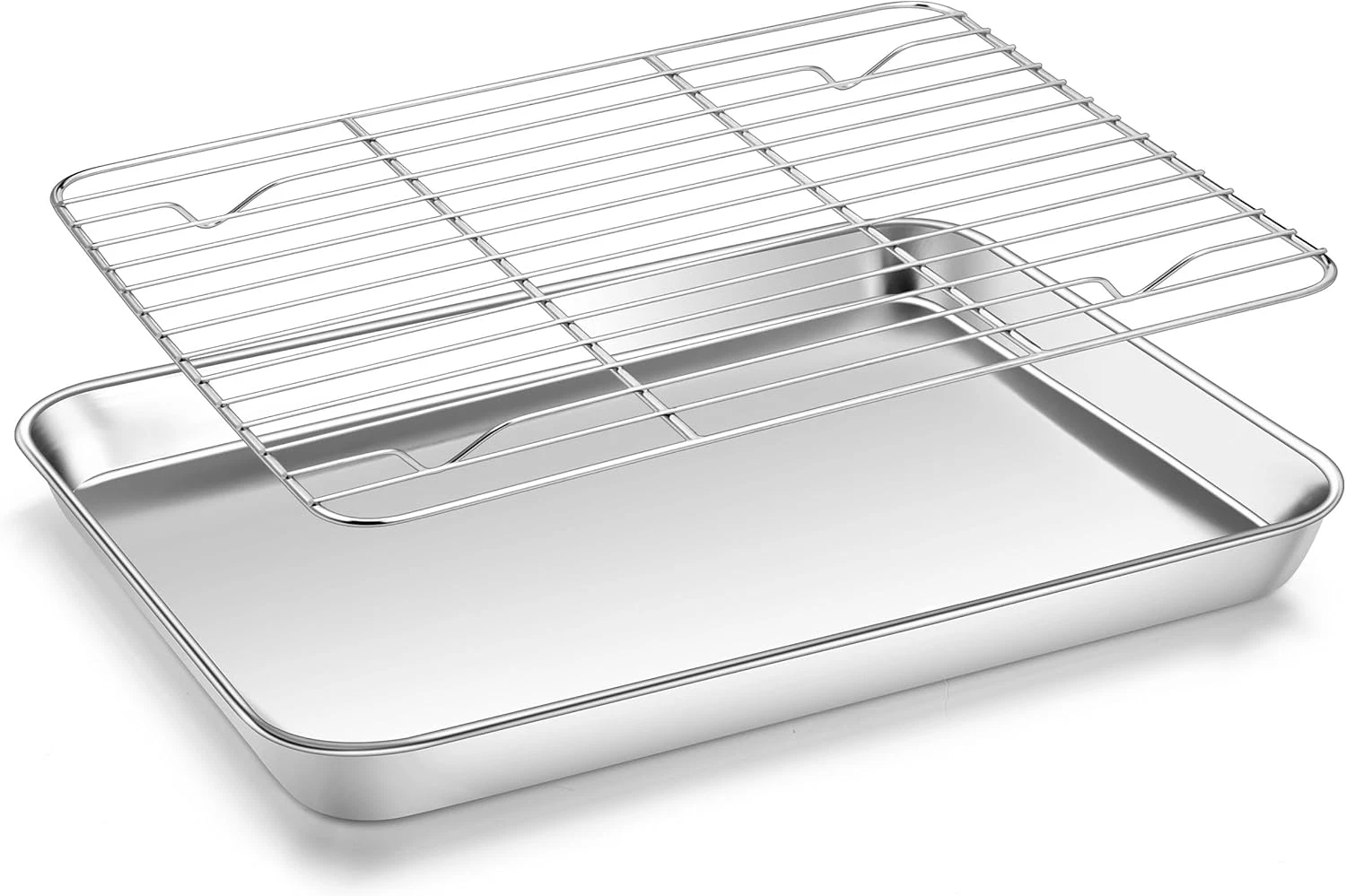 Baking Sheet with Rack, 9X13 Stainless Steel Quarter Sheet Pan with Wire Cooling