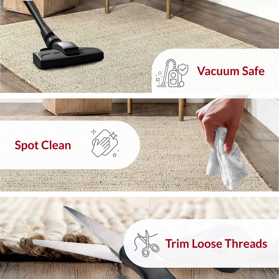 Elfriede Natural Jute Area Rug 2x8 Handmade Eco-Friendly Farmhouse Decor - Image 4 of 4