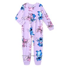 Lilo  Stitch Girls Pajamas Union Suit One Piece Angel Size 5 6 7 8 10 12 Disney